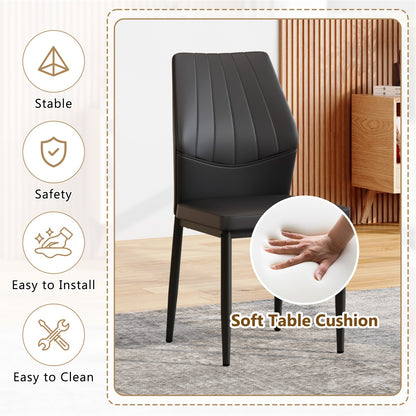 Sumdeal Black PU Leather Dining Chairs Set of 3 with Modern Legs - product image 6