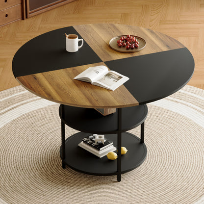 Sumdeal Round Wood-Look Dining Table for Apartments and Kitchens - variant-main image 6