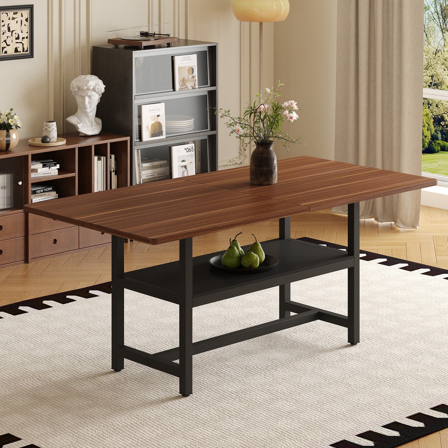 Sumdeal Rectangular Wood-Look Dining Table for Modern Dining Rooms - variant-main image 7