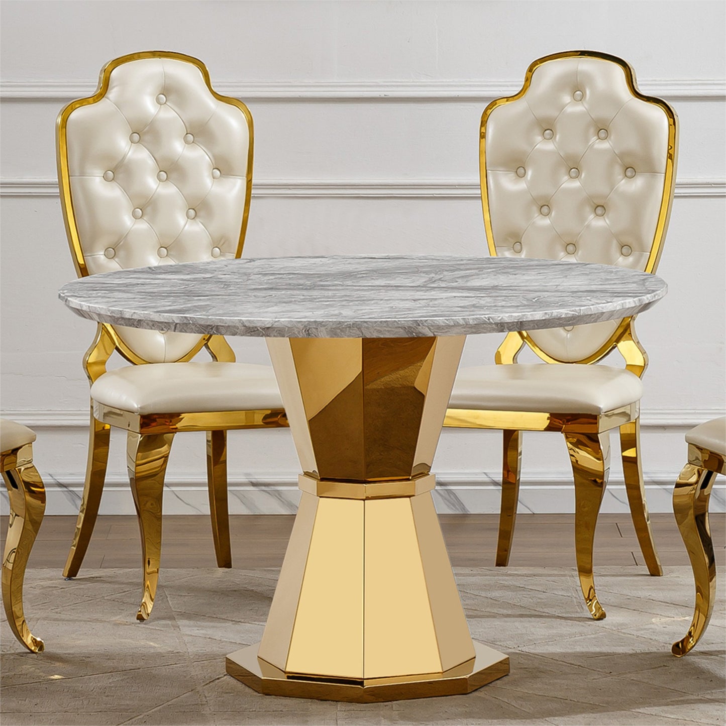 Sumdeal Round Faux Marble Dining Table for Apartments and Kitchens - variant-main image 8
