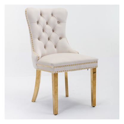 Sumdeal Velvet Dining Chairs Set of 2 with Gold Legs for Elegant Dining Spaces - detail 9