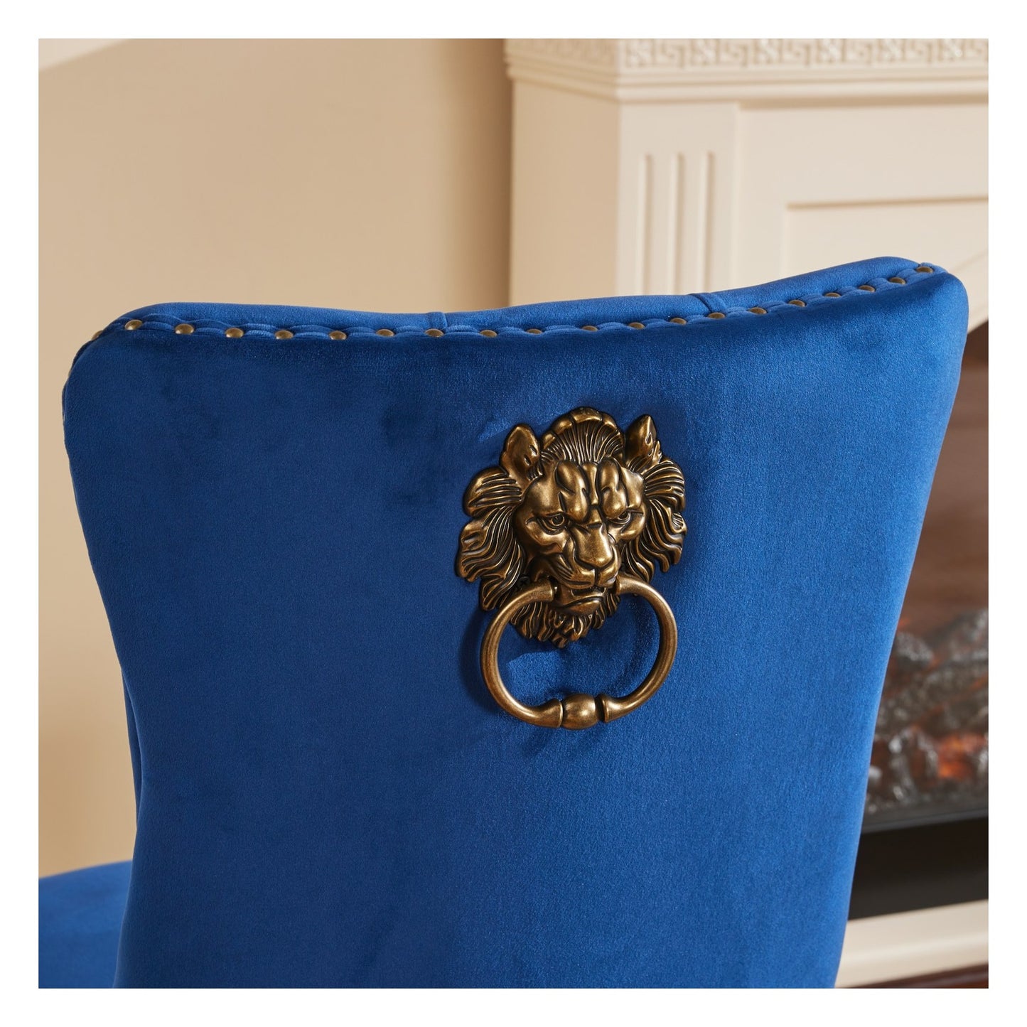 Sumdeal Lion Ring Velvet Dining Chairs Set of 2 for Statement Dining Rooms - detail 9