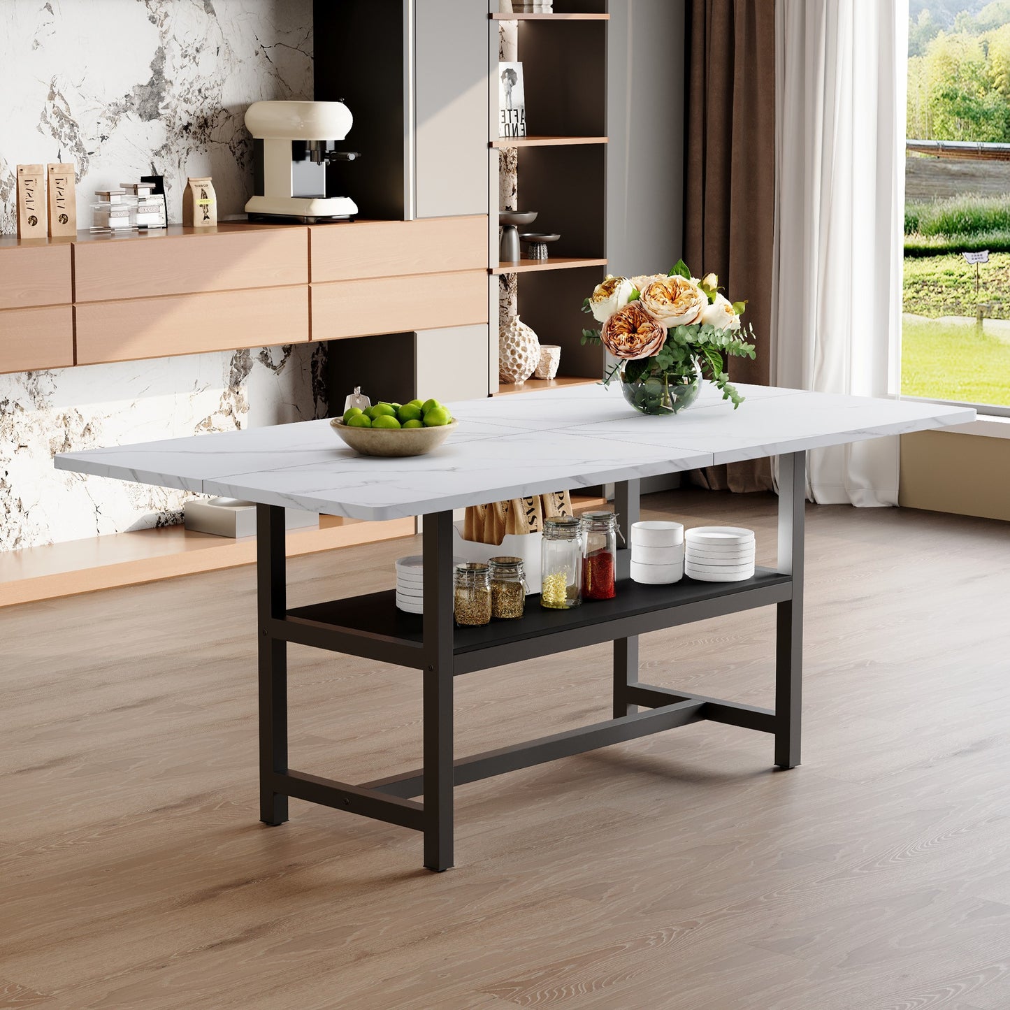 Sumdeal Rectangular Wood-Look Dining Table for Modern Dining Rooms - variant-main image 9