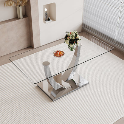 Sumdeal Rectangular Glass Dining Table for Modern Dining Rooms - variant-main image 9
