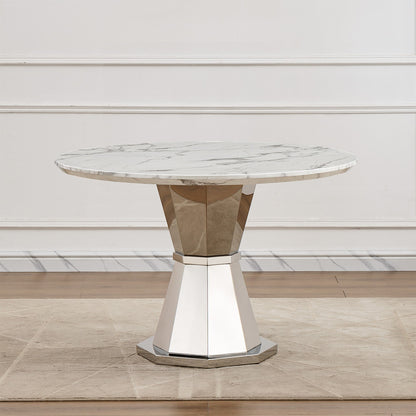 Sumdeal Round Faux Marble Dining Table for Apartments and Kitchens - variant-main image 9