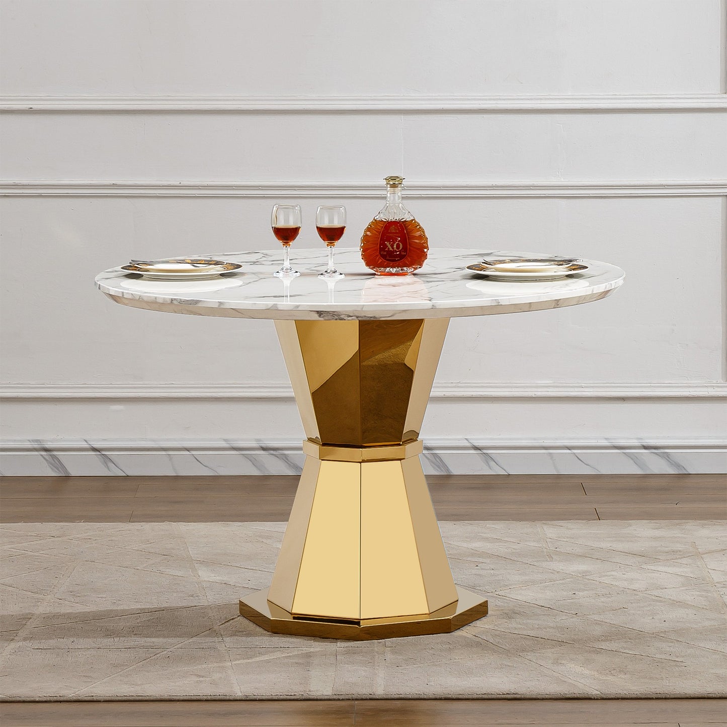 Sumdeal Round Faux Marble Dining Table for Apartments and Kitchens - variant-main image 10