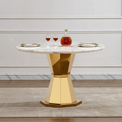 Sumdeal Round Faux Marble Dining Table for Apartments and Kitchens - variant-main image 10