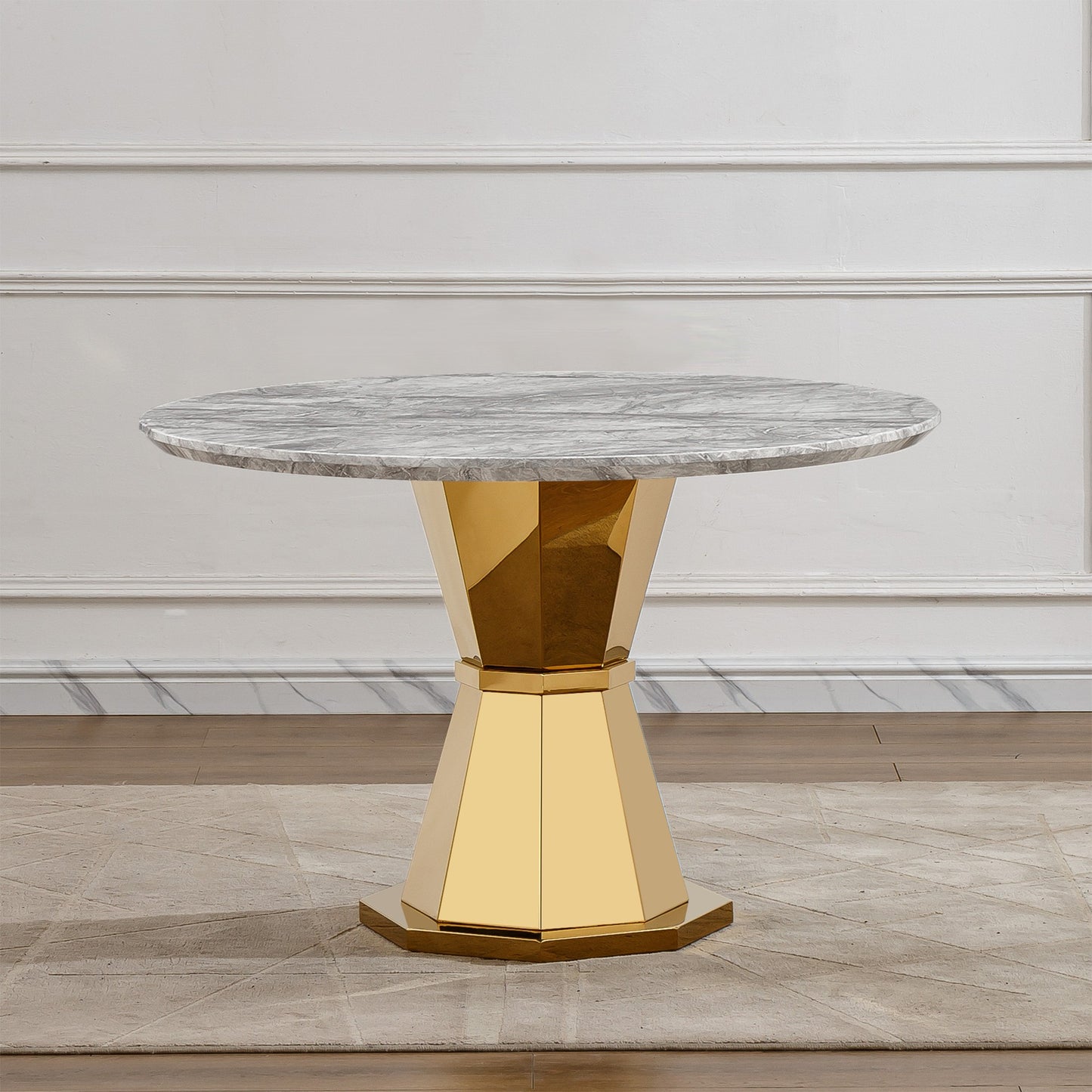 Sumdeal Round Faux Marble Dining Table for Apartments and Kitchens - variant-main image 11