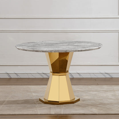 Sumdeal Round Faux Marble Dining Table for Apartments and Kitchens - variant-main image 11