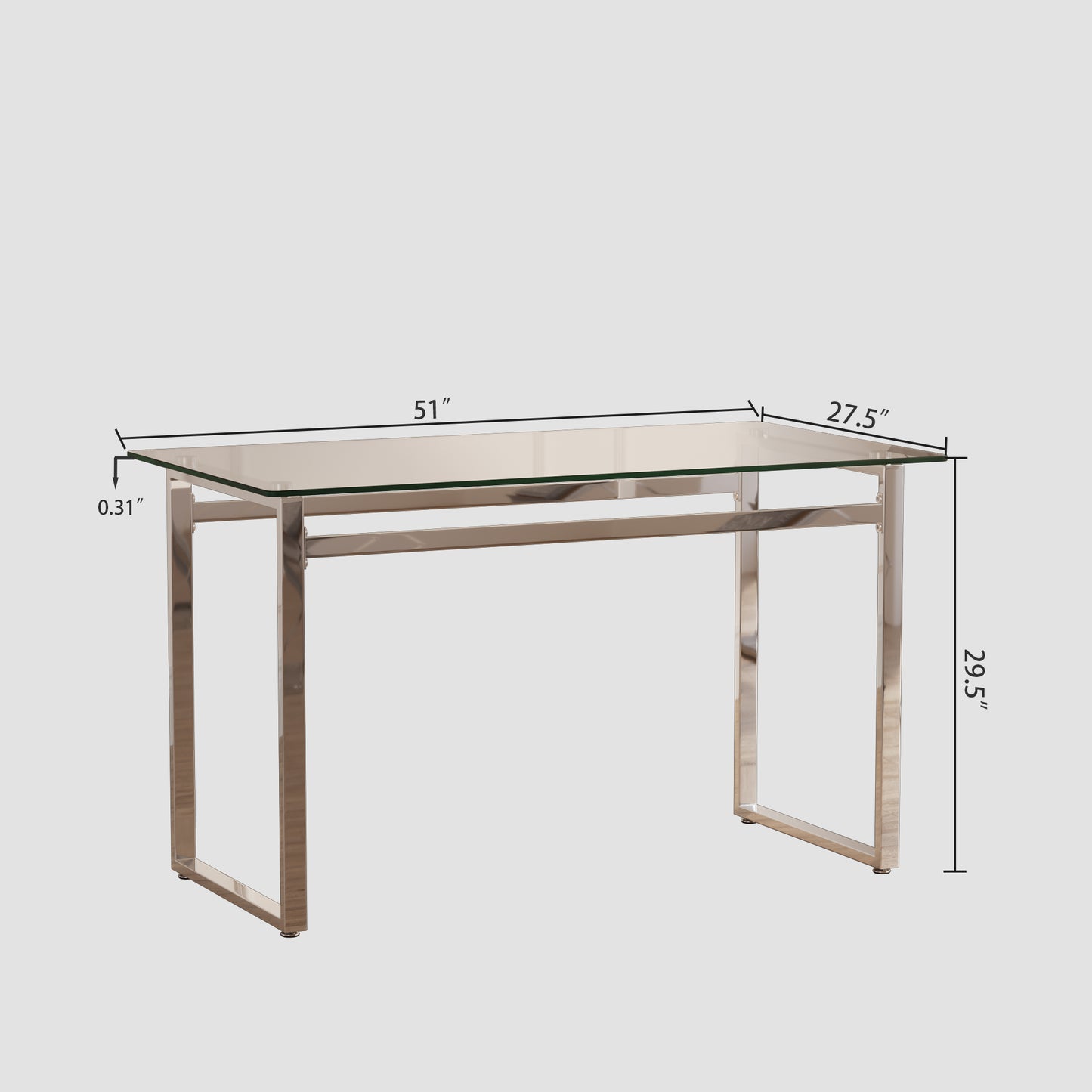 Sumdeal Modern Glass Dining Table for 4-6 People | Rectangle Glass Dining Table for 4 | Kitchen Glass Dining Table with  Metal Legs
