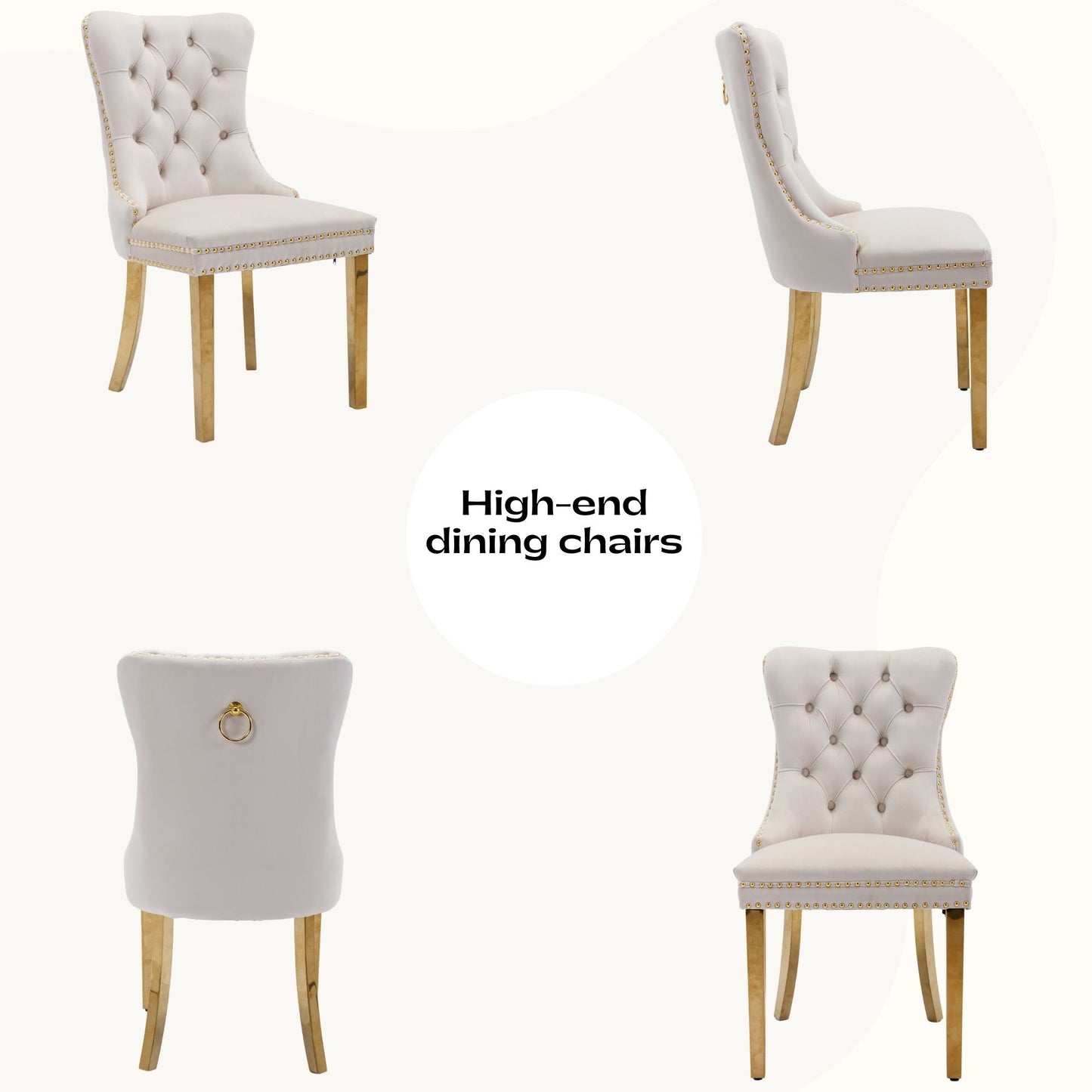 Sumdeal 63" Modern Glass Dining Table Room Sets for 6,Glass Dining Table with Velvet Dining Chairs