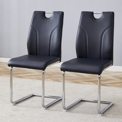 Sumdeal Modern Pu Leather Dining Chair Set with Silver C-shaped Metal Legs,Set of 2,Set of 4,Set of 6