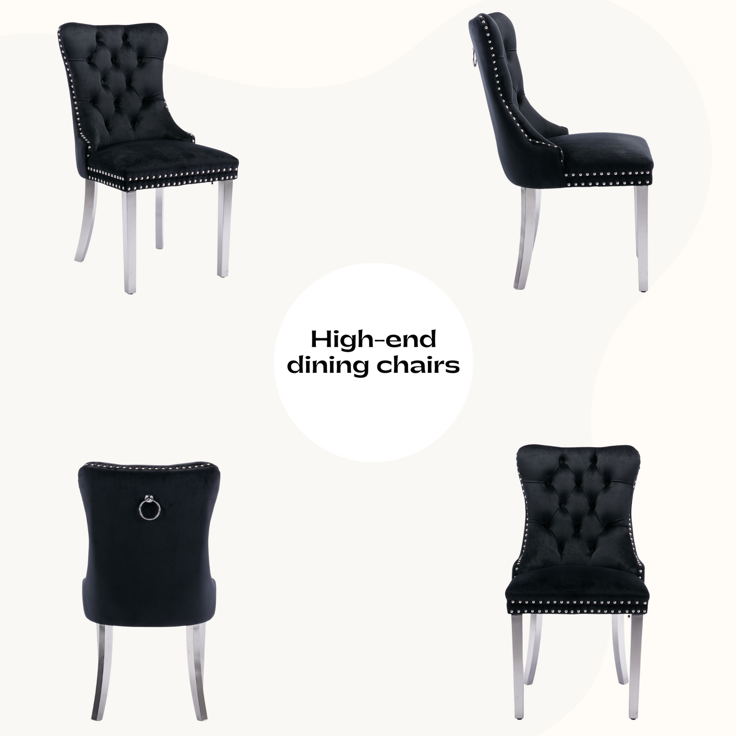 Sumdeal 71" Black base White Sintered Stone Dining Table with Velvet Upholstered Chairs Set of 4,Set of 6,Set of 8