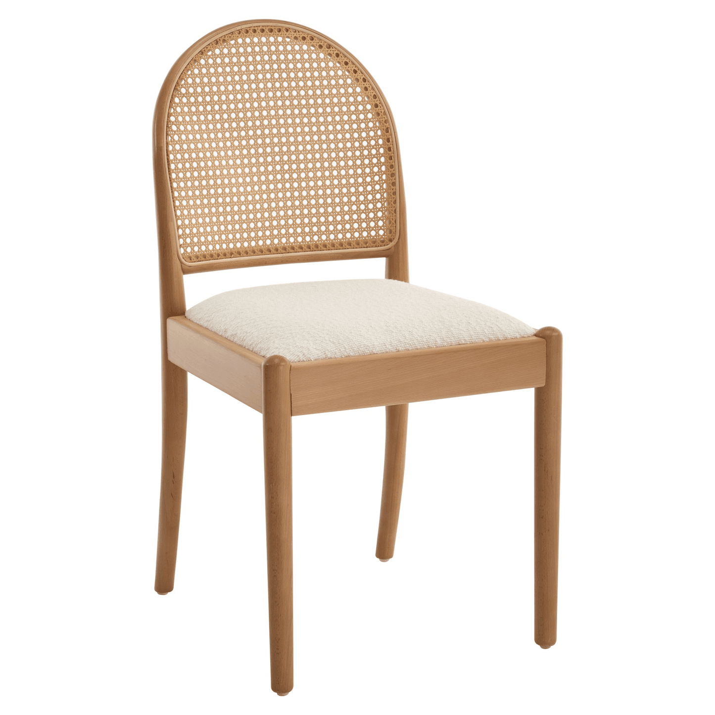 Sumdeal beige rattan dining chair front product view