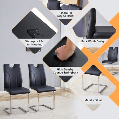 Sumdeal Modern Pu Leather Dining Chair Set with Silver C-shaped Metal Legs,Set of 2,Set of 4,Set of 6
