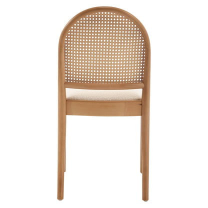 Sumdeal beige rattan dining chair back product view
