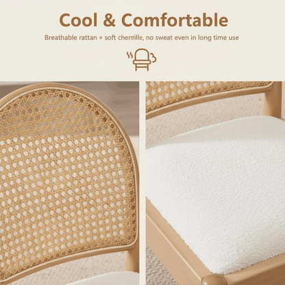 Sumdeal rattan dining chair breathable rattan and cushioned seat detail