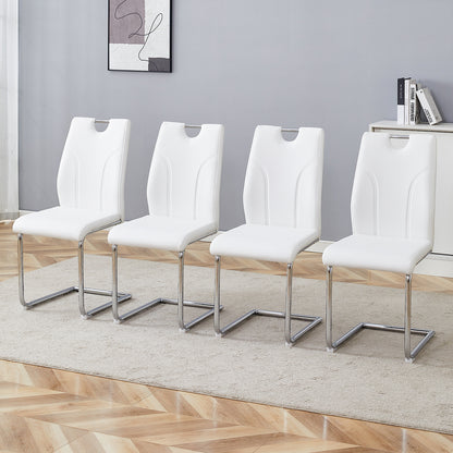 Sumdeal Modern Pu Leather Dining Chair Set with Silver C-shaped Metal Legs,Set of 2,Set of 4,Set of 6