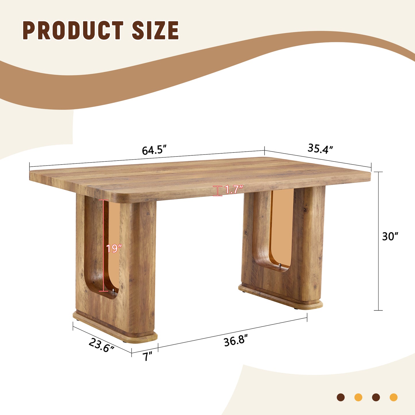 Sumdeal 64.5 Inch Modern Marble Dining Table - Stylish Kitchen & Dining Room Table