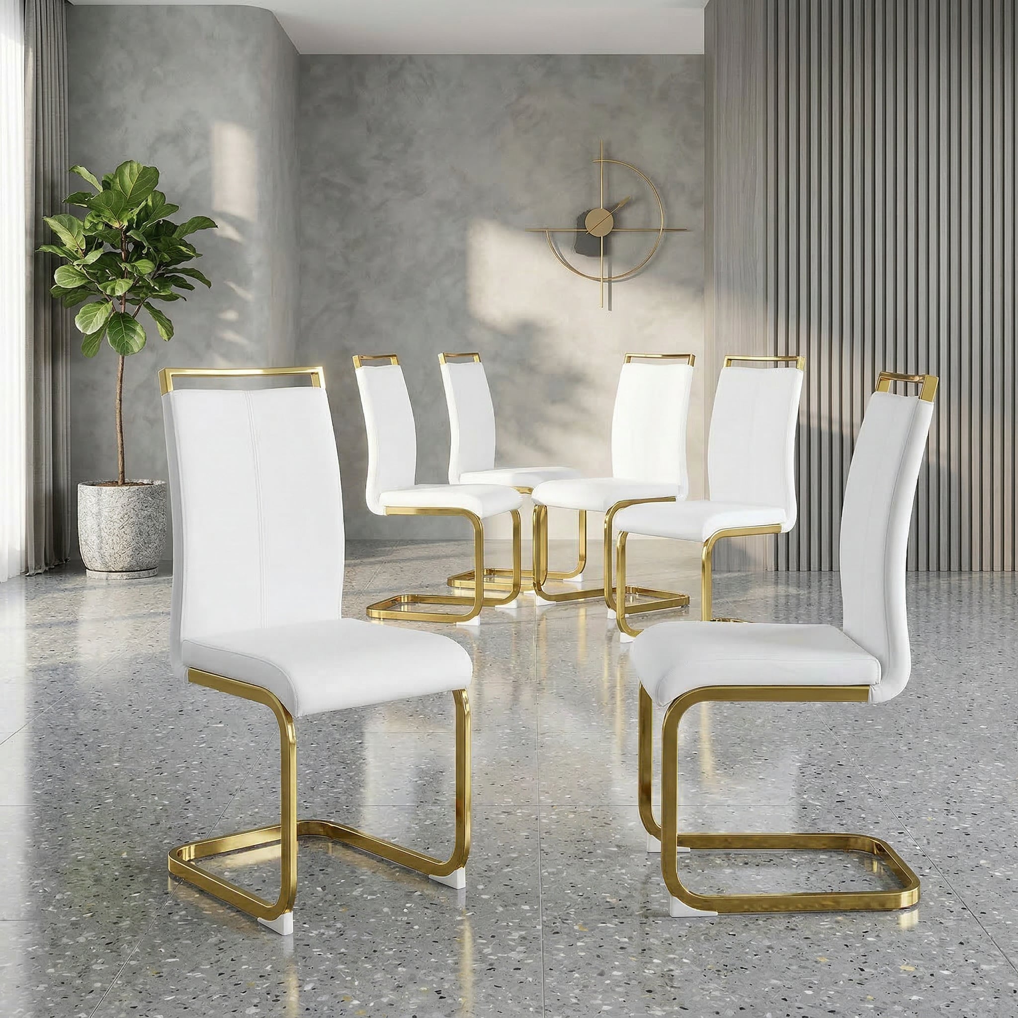 Modern PU leather dining chairs