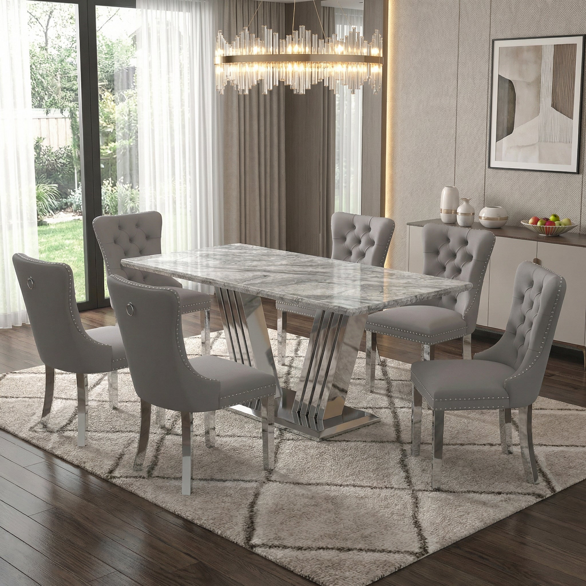 Faux marble dining set
